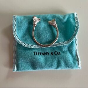 Tiffany & Co. Sterling Silver Bull & Bear Stock Market Key Ring